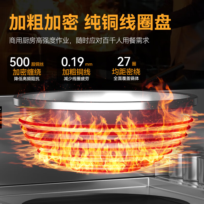 麥大廚星麥款304材質電磁雙頭雙尾小炒爐30kw